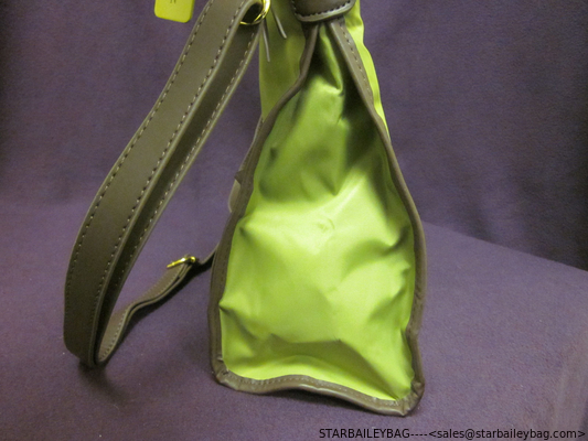 Light Green w/Brown Nylon Easy Going Tote Purse Bag supplier