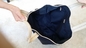 Women Teavel Bag Nylon Large Shopping Tote Bag Dark Navy Leather Straps handbag supplier