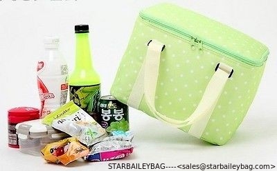 insulated bag cooler lunch box insulation ice package picnic travel polka dots supplier