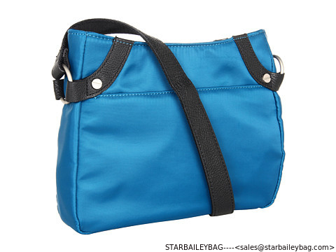 Blue color sling bag made of  nylon and polyester fashional design bag supplier