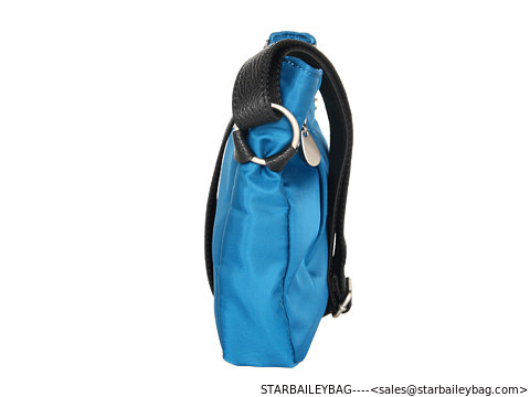 Blue color sling bag made of  nylon and polyester fashional design bag supplier