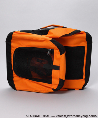 Soft Folding Travel Collapsible Pet Dog Crate Carrier Bag with leash holder supplier