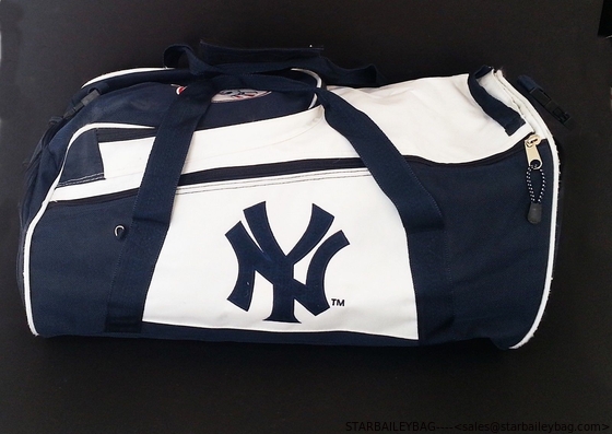 Official MLB New York Yankees Duffle Bag Navy Tuck Style Duffel Baseball Logo supplier