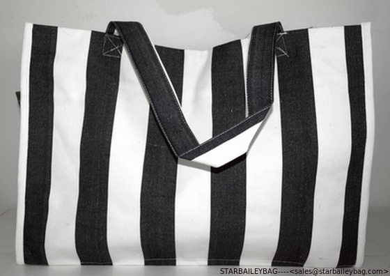 BEACH TOTE BAG LARGE SHOPPING OVERNIGHT BAG BLACK & WHITE supplier