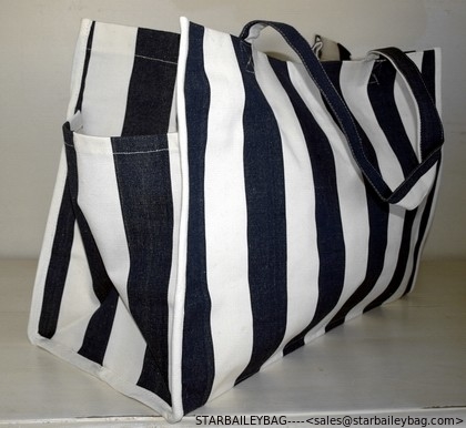 BEACH TOTE BAG LARGE SHOPPING OVERNIGHT BAG BLACK & WHITE supplier