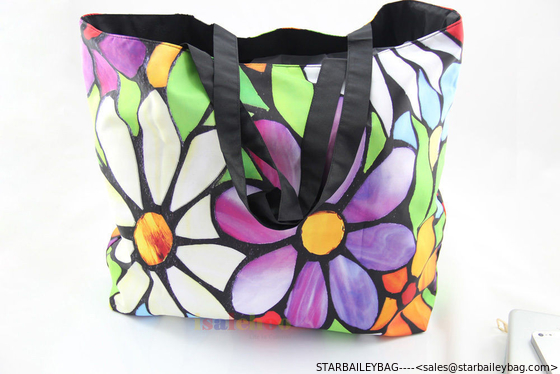 Flowers Soft Foldable Tote Women's Shopping Bag Shoulder Bag Lady Handbag Pouch supplier