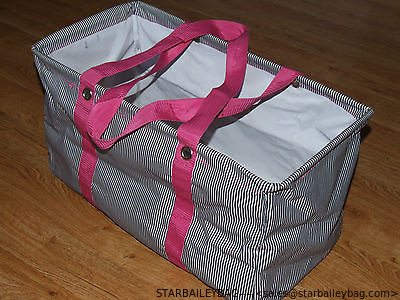 Thirty One Large 21 x 12 x 10 Utility Tote Shopping Laundry Storage Bag PINK supplier