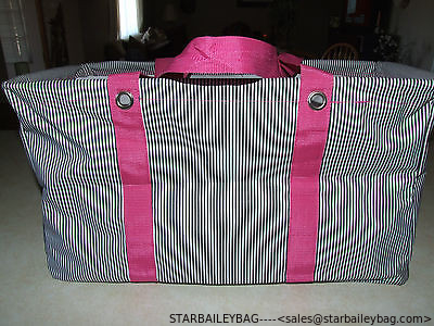 Thirty One Large 21 x 12 x 10 Utility Tote Shopping Laundry Storage Bag PINK supplier