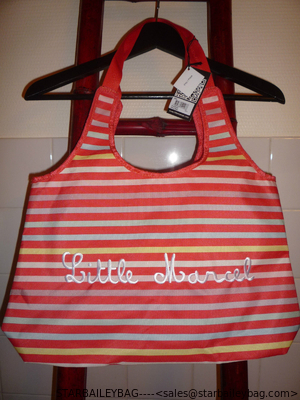 shopping LITTLE MARCEL rayé orange - Jaunty orange striped tote bag, NEW! supplier