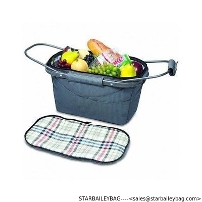 Picnic Basket Insulated Tote Bag Cooler Collapses Wine Food Beach Tailgate Party supplier