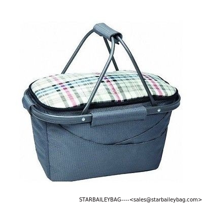 Picnic Basket Insulated Tote Bag Cooler Collapses Wine Food Beach Tailgate Party supplier