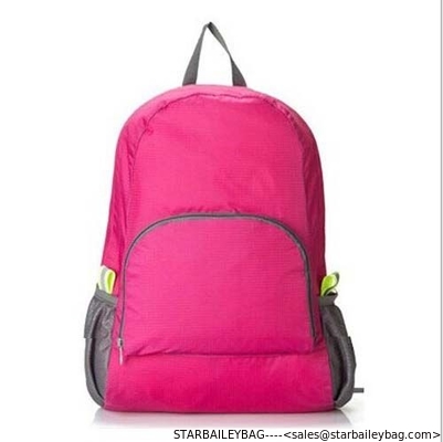 Fashion Outdoor light waterproof Storage Travel Fold backpack Camping bag Rose supplier