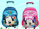 Mickey trolley school backpack kids school trolley backpack--cute trolley bag supplier