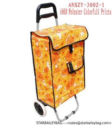 Colorfull Large Capacity Light Weight Wheeled Shopping Trolley Push Cart Bag supplier