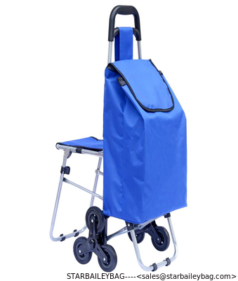 Stair Climbing Rolling Shopping Trolley Dolly Multipurpose Laundry Utility Cart with Seat-outdoor chair bag supplier