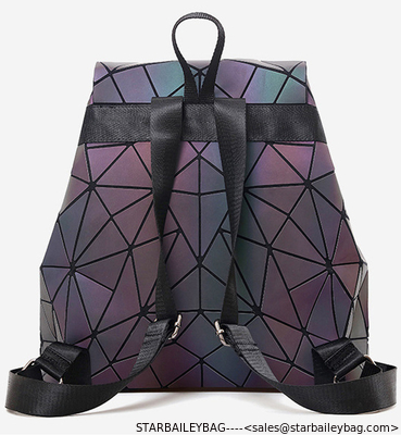 Ready To Ship Laser Geometric Backpack China Supplier Holographic Bag PU Leather OEM Fashion Bag Supplier supplier