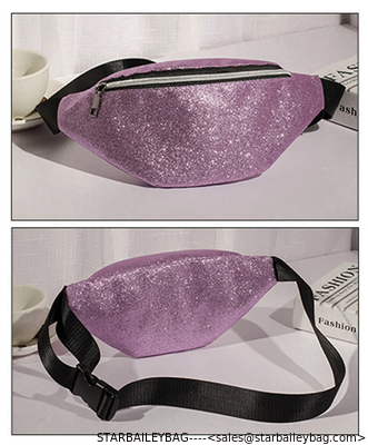 WHOLESALES Fanny Pack Bum Sparkle Fabric Bag Supreme Cute Waist Belts for Womens Girls Light Weight Design ODM Supplier supplier