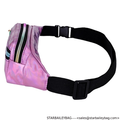 Holographic Leather Fanny Belts Bag Laser Cute Smarts Waist Bag Outdoor Sports BikingWaist Packs Running Bum Bag supplier