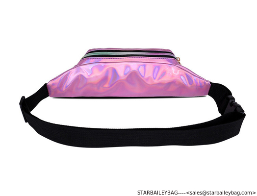 Holographic Leather Fanny Belts Bag Laser Cute Smarts Waist Bag Outdoor Sports BikingWaist Packs Running Bum Bag supplier