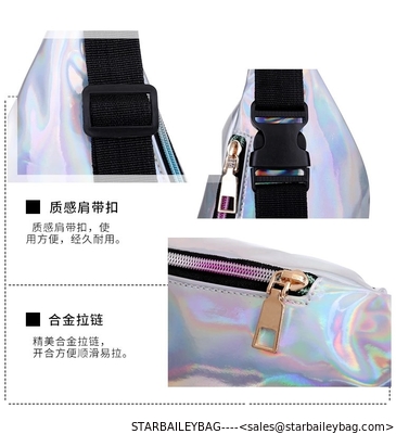 Adjustable Belt Bag Travel Bucket Chest Bag Waterproof Laser Geometric Waist Pouch Purse Girly Fanny Pack Waist Bag supplier