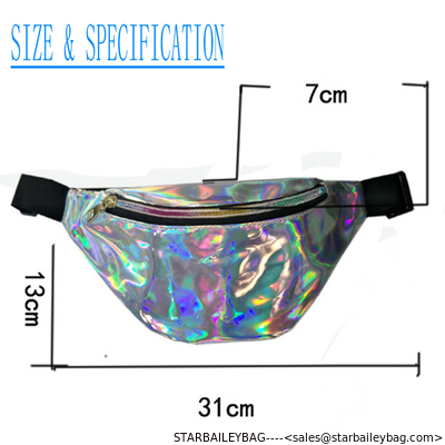 Adjustable Belt Bag Travel Bucket Chest Bag Waterproof Laser Geometric Waist Pouch Purse Girly Fanny Pack Waist Bag supplier