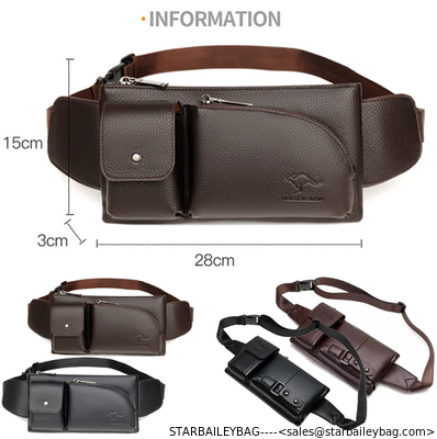 Men Waist Bag European and American vintage leather Fanny pack Personalized Outdoor Sports hiking leisure mini Waist Pac supplier