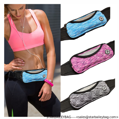 Colorful Spandex Jogging Waist Bag Wholesales Nylon Polyester Running Bag for Cellphone Glasses Sports Slim Neoprene Wai supplier