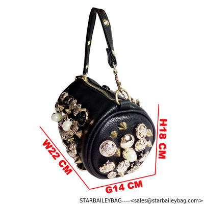 Ready To Ship: Purses Original Women Circular Handbag Alligator Leather Decorated Jewellery Collected Cute Evening Bag supplier