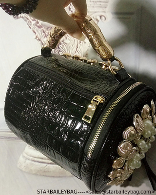 Ready To Ship: Purses Original Women Circular Handbag Alligator Leather Decorated Jewellery Collected Cute Evening Bag supplier