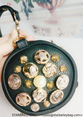 Ready To Ship: Purses Original Women Circular Handbag Alligator Leather Decorated Jewellery Collected Cute Evening Bag supplier