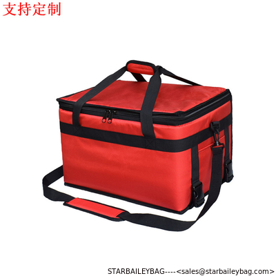 Custom 1680D Food Delivery Bag Keep Cold and Hot Lunch Bag Detachable Glass Fiber Frame Shipping Cooler Bag supplier