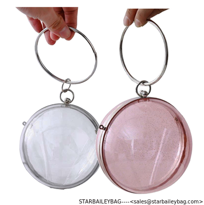 Ready To Ship: Novelty Ladies Purses Metal Ring Handle Acrylic Handbag Women Evening Bags supplier