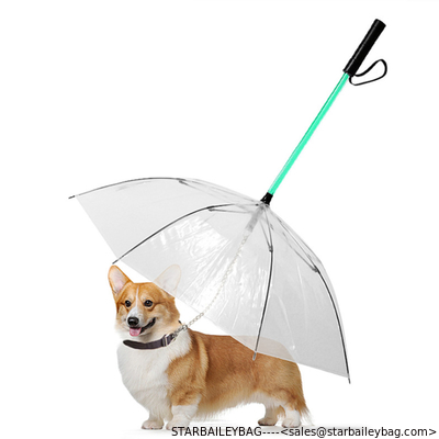 Ready To Ship: LED Leash Pets Lightsaber Umbrella Dog Chains Clear PE Lighting PET Leashes supplier