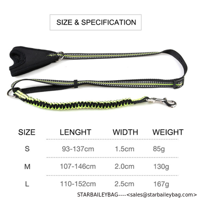 Custom Middle Size Nylon Spandex Pets Leashes Comfortable Wrist Custom Dog Chains Reflective Elastic Leash supplier