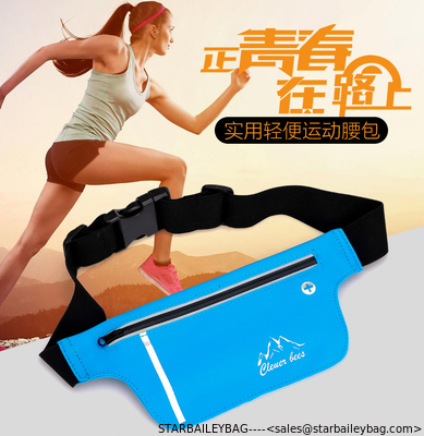 Custom running waist packs lightweight waterproof thin bum bag for yoga gym fitness elastic bags supplier