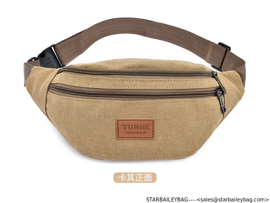 Casual Small Bum Bags Outdoor Canvas Fanny Packs for Camping Waist Bag Leisure Waist pack for Men and Women supplier