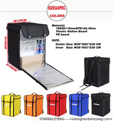 Ready To Ship: 68L Food Delivery backpack Middle Capacity 1680D Polyester Al-films Tube Frame Insulated Cooler Bag supplier