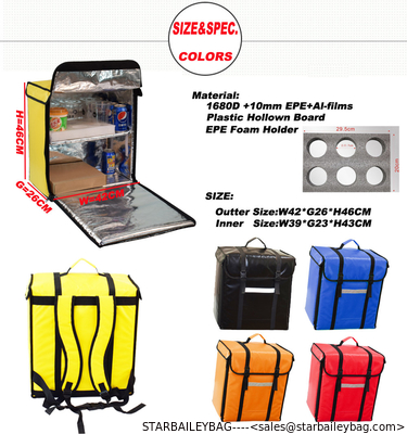 Ready To Ship: 38L Food Delivery backpack SMALL Capacity Waterproof 1680D Polyester Al-films Tube Frame Insulated Cooler supplier