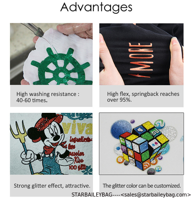 Custom Glitter Heat Transfer Vinyl for T-shirts fashion bag clothing Garment design Happy Crafters wholesale supplier