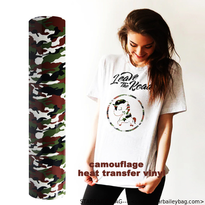 Custom Camouflage Heat Transfer Vinyl for vinil textile camo htv T-shirt iron on digital transfer films supplier