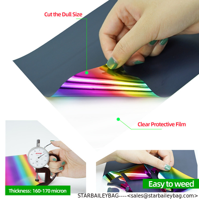 Custom Holographic Heat Transfer Vinyl iridescent chameleon supplier cheap easyweed holo holographic htv film laser supplier