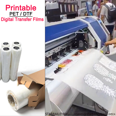 DTF Printable PET Heat Transfer Film Roll-A3-A4 Packed for Ink Printer Directly used Matt Style Hot and Cold Pearling